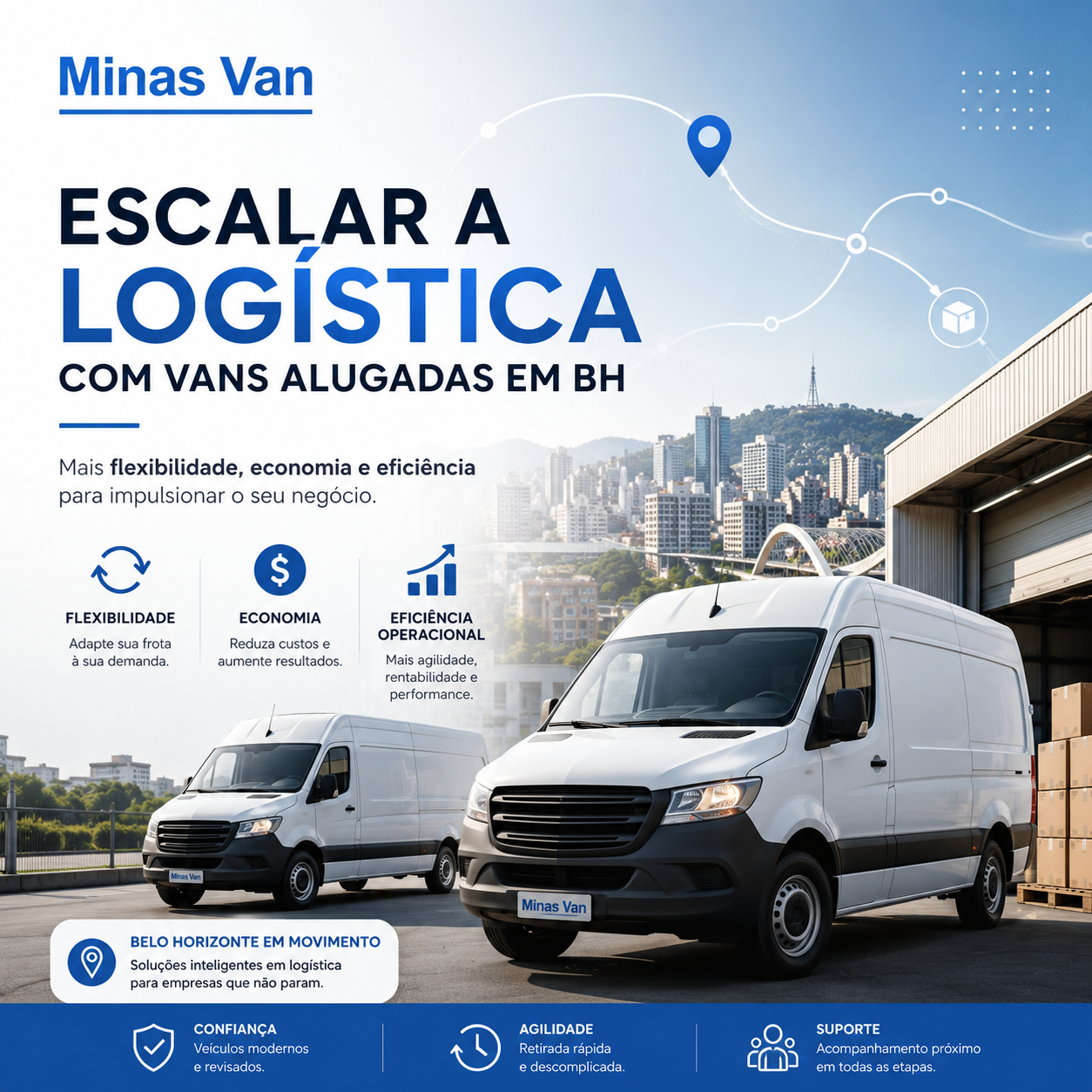 Como Escalar sua Logística Usando Vans Alugadas em BH Flexibilidade, Economia e Eficiência Operacional